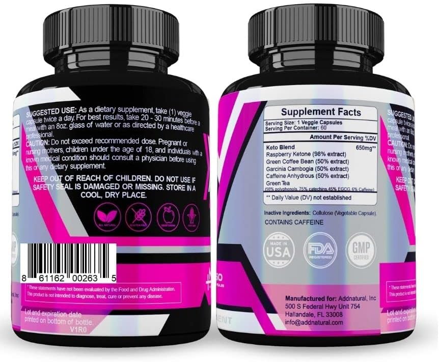 Addnatural Fat Burner Thermogenic Weight Loss Diet Pills That Work Fast for Women 60 Count - Weight Loss Supplements - Keto - Carb Blocker Appetite Suppressant