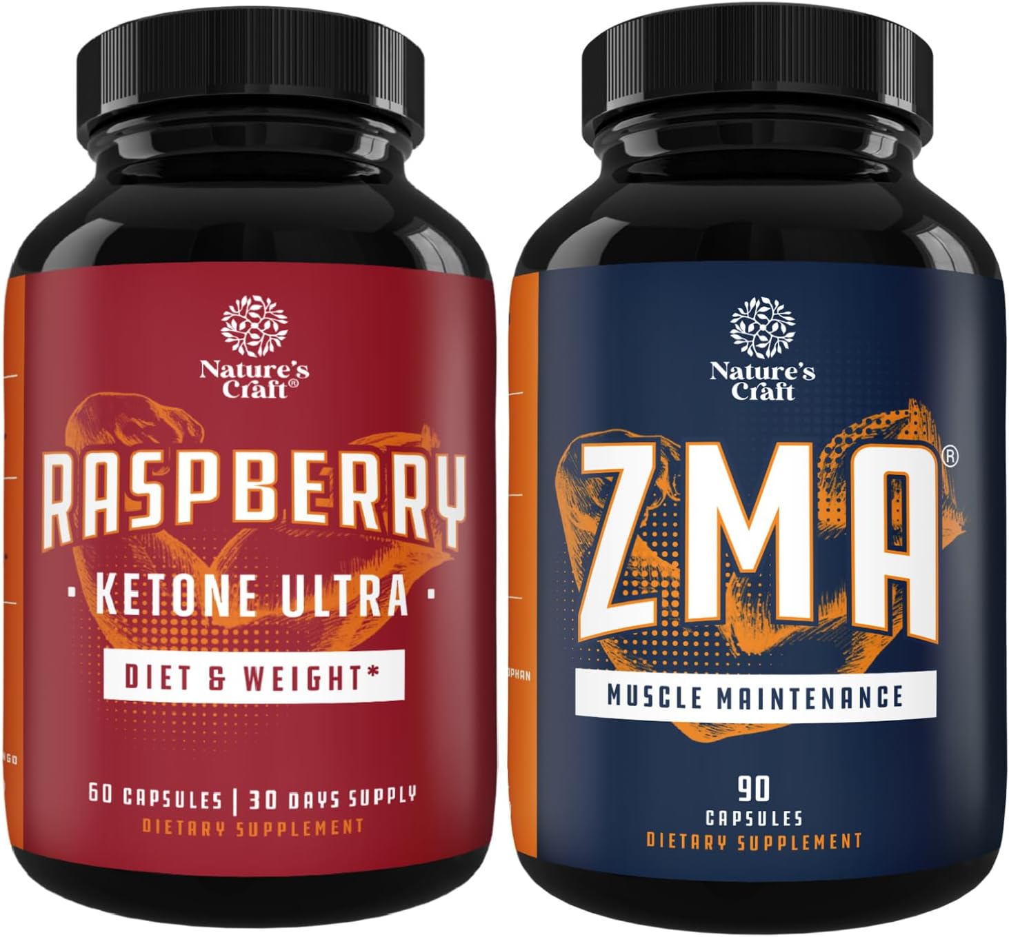 Bundle of Raspberry Ketones, Green Tea Extract African Mango Blend and Post Workout Recovery ZMA Supplement - Suppress Appetite  Burn Fat - with Zinc Magnesium Vitamin B6 5HTP