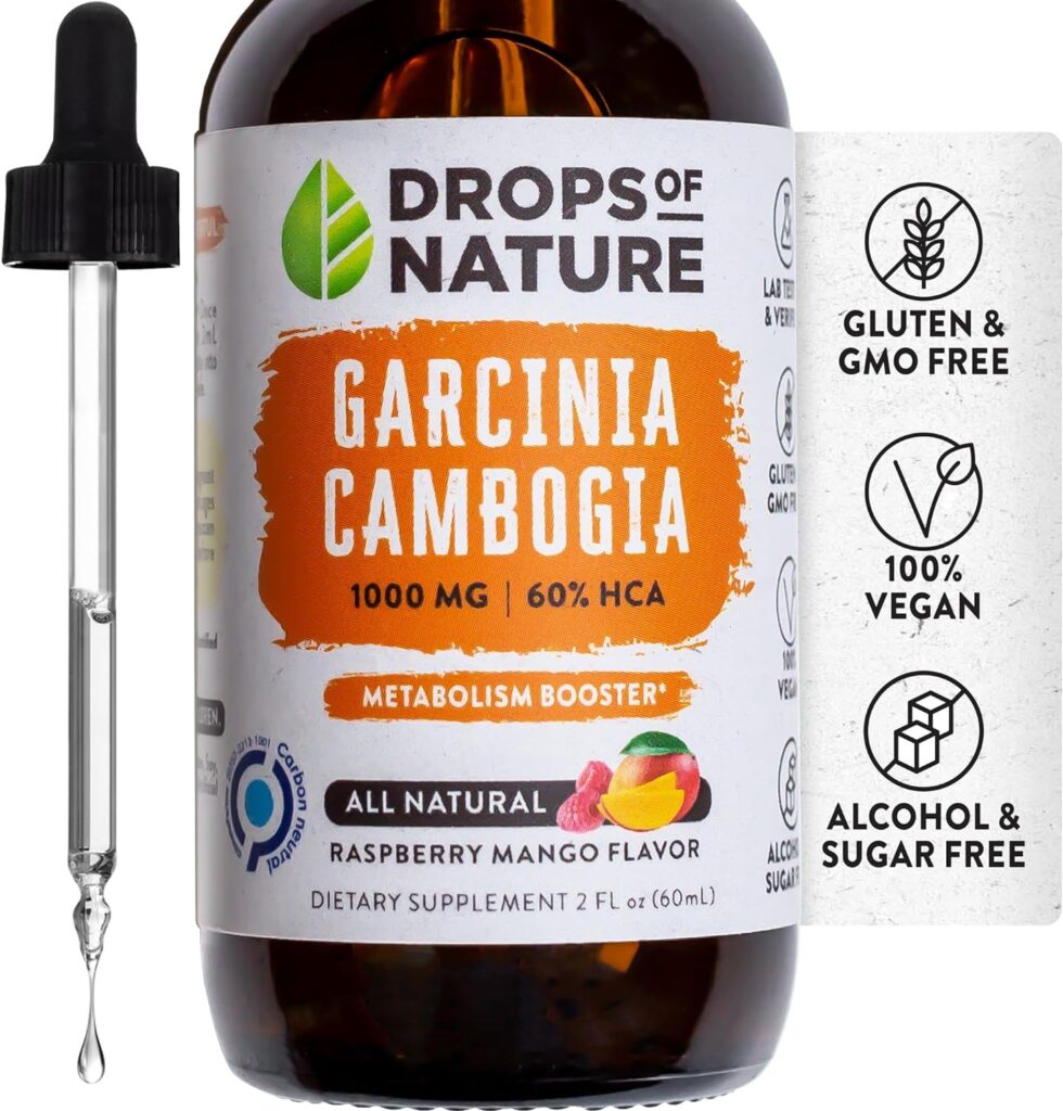 Garcinia Cambogia - Appetite Suppressant for Weight Loss - Stronger Than Pills  Capsules (60% HCA) 4X Ultra Concentrated Liquid Supplement - Carb Blocker - 2 fl. oz. Natural Raspberry Mango