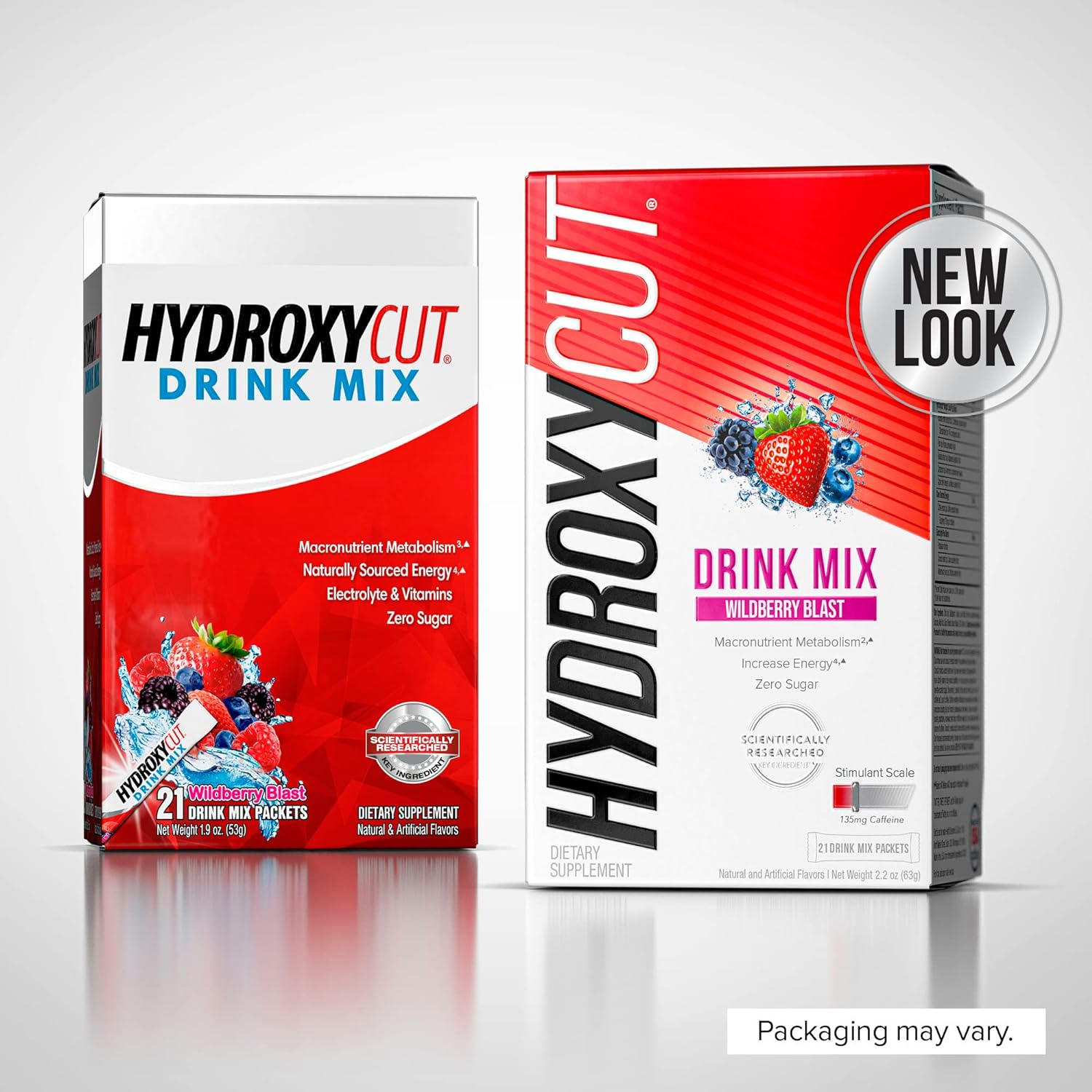 Hydroxycut Drink Mix Weight Loss for Women  Men Weight Loss Supplement Energy Drink Powder Metabolism Booster for Weight Loss Wildberry Blast, 21 Packets (packaging May Vary)
