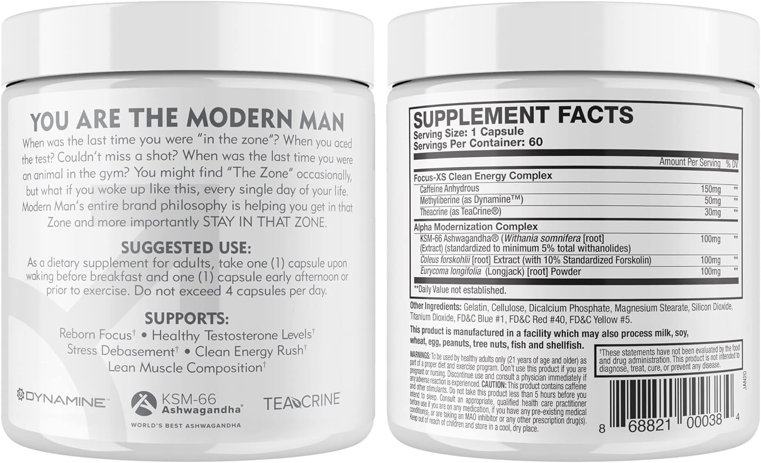 Modern Man V3 - Thermogenic Fat Burner for Men, Boost Focus, Energy  Alpha Drive - Weight Loss Supplement  Lean Muscle Builder - 60 Pills