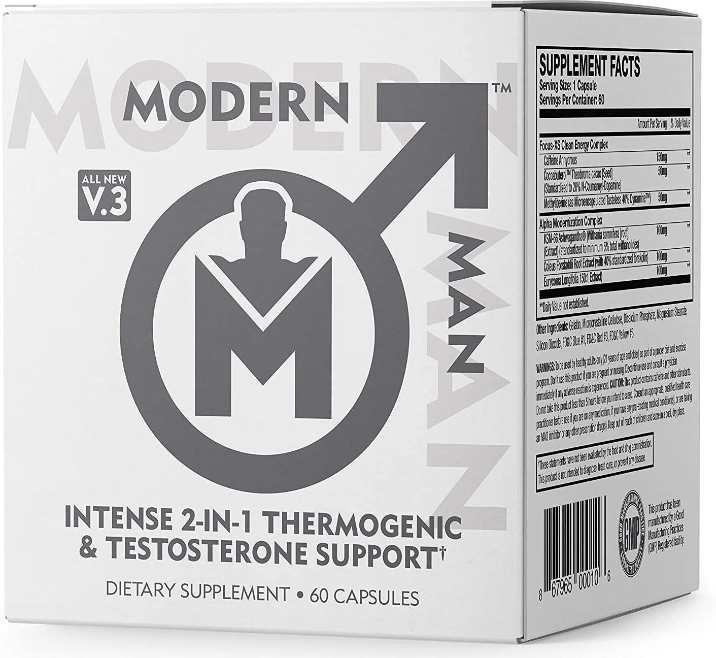 Modern Man V3 - Thermogenic Fat Burner for Men, Boost Focus, Energy  Alpha Drive - Weight Loss Supplement  Lean Muscle Builder - 60 Pills