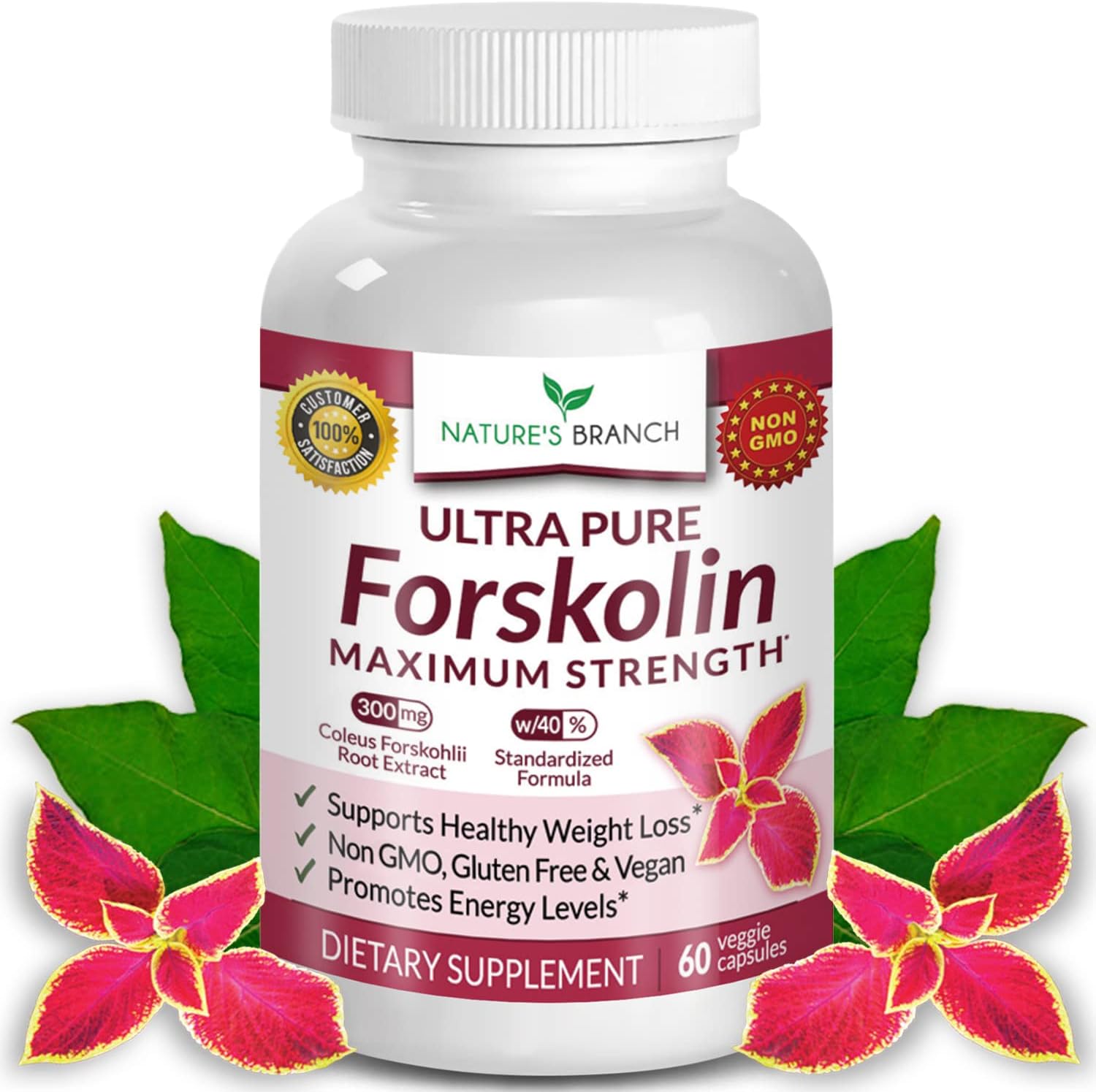 Premium 100% Ultra Pure Forskolin for Weight Loss Max Strength w/ 40% Standardized Coleus Forskohlii Root Extract Powder Belly Buster Supplement - Extreme Keto Advanced Boost Complex - 60 Diet Pills
