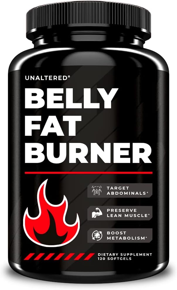 UNALTERED Fat Burner for Men - Lose Belly Fat, Tighten Abs, Support Lean Muscle - Jitter  Caffeine-Free Weight Loss Pills - 90 Ct