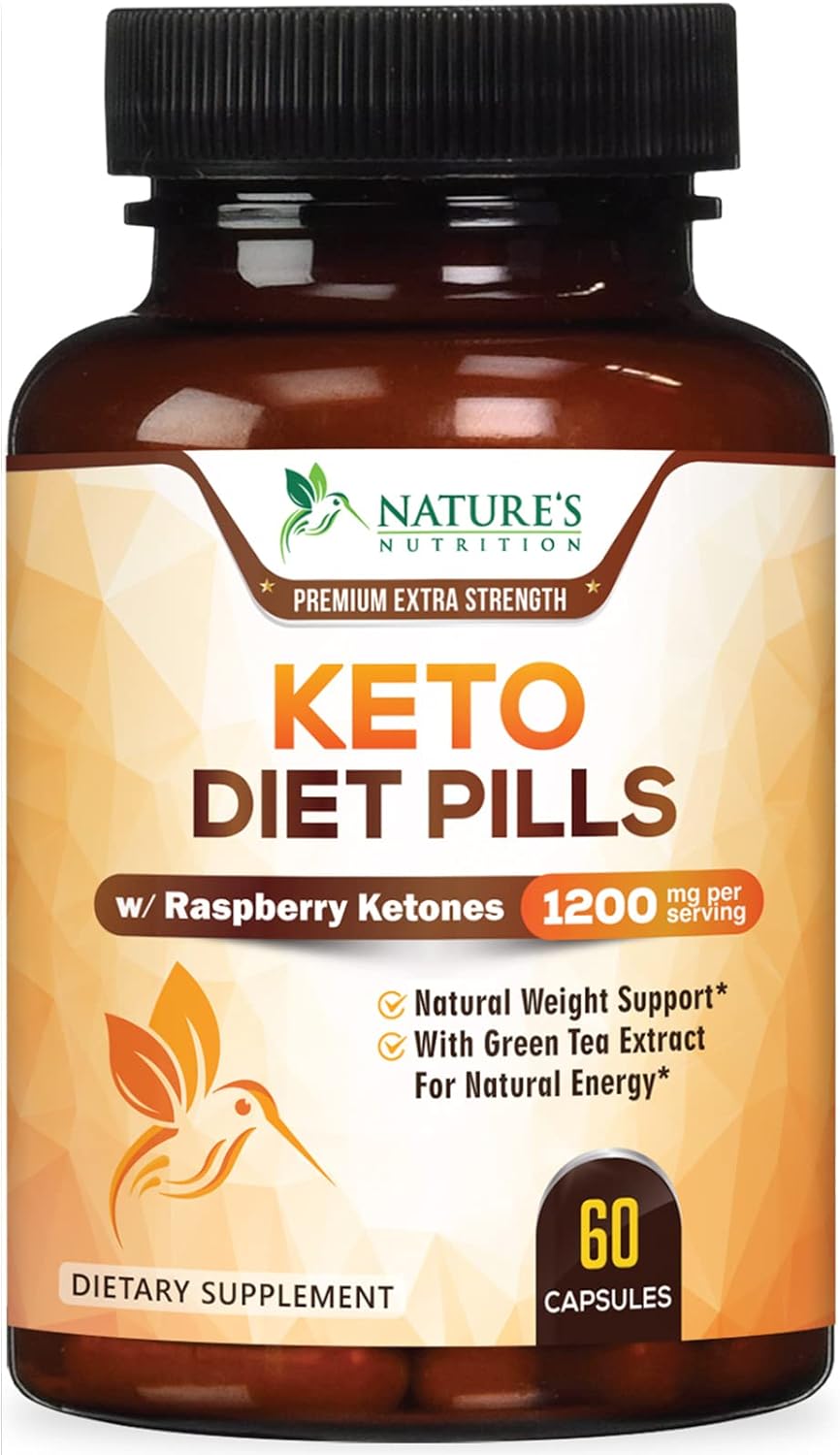 Keto Pills 1200mg - Advanced Support Lean Keto Diet Pills - Use Fat for Energy  Focus in Ketosis - Ultra Fast Prime Keto Supplement for Women  Men - Natures Optimal Max Keto - 60 Capsules