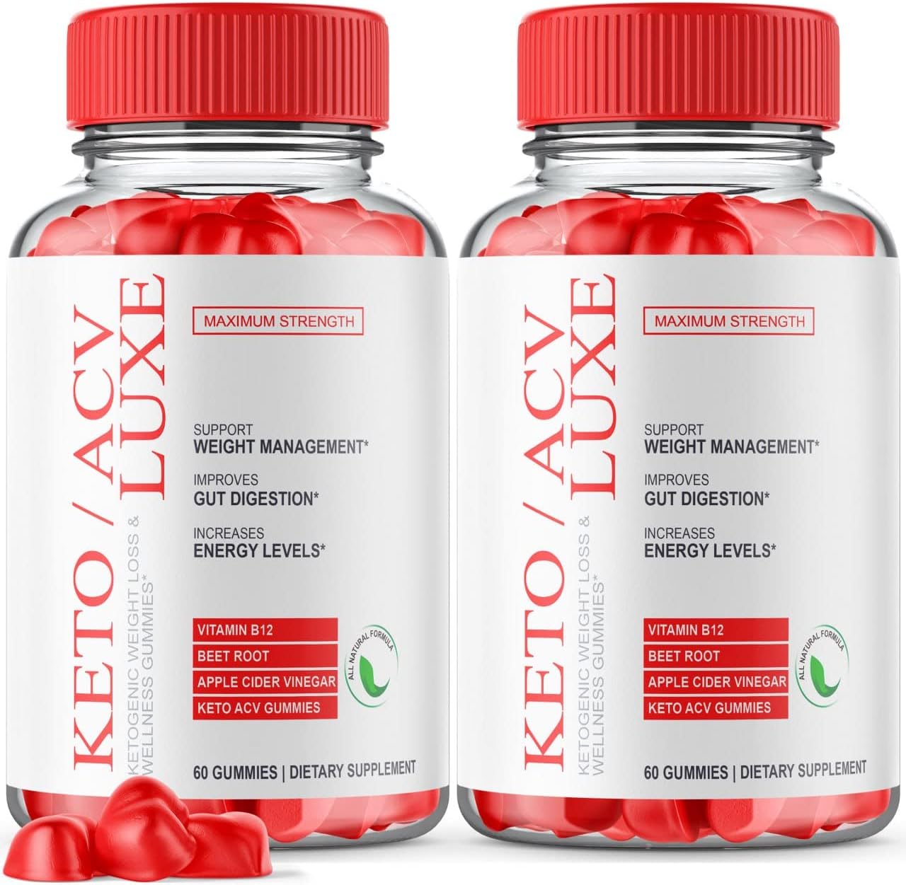 (2 Pack) Luxe Keto ACV Gummies Advanced Gummy for Women Keto Lux Weight Loss, Keto Luxe AVC Gomitas, KetoLuxe Apple Cider Vinegar Supplement Works Fast (120 Gummies)