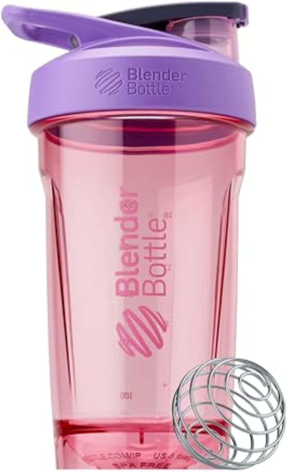 BlenderBottle Strada Shaker Cup Perfect for Protein Shakes and Pre Workout, 24-Ounce, Purple