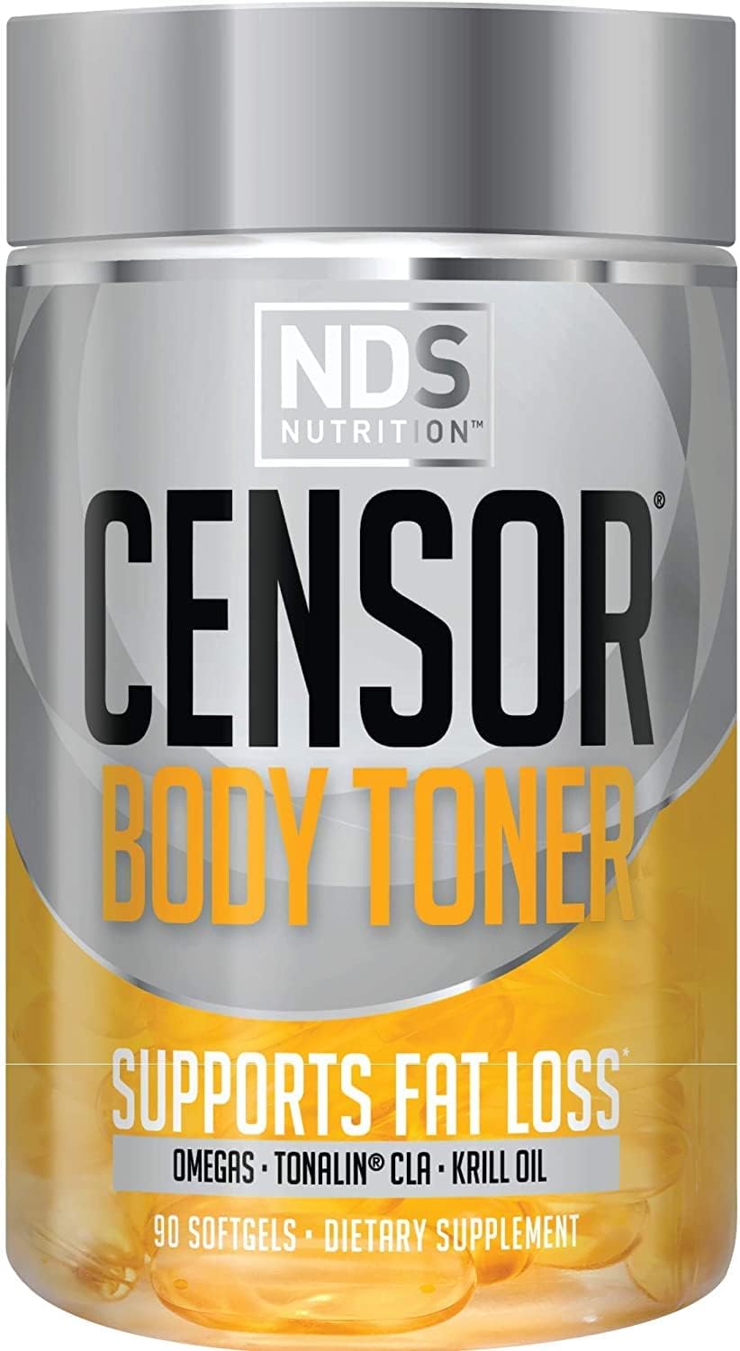 Censor NDS Nutrition Fat Loss and Body Toner with CLA, Fish Oil, Safflower and Omega 3-6-9 Blend - Dietary Supplement for Improved Energy and Health (90 Softgels)