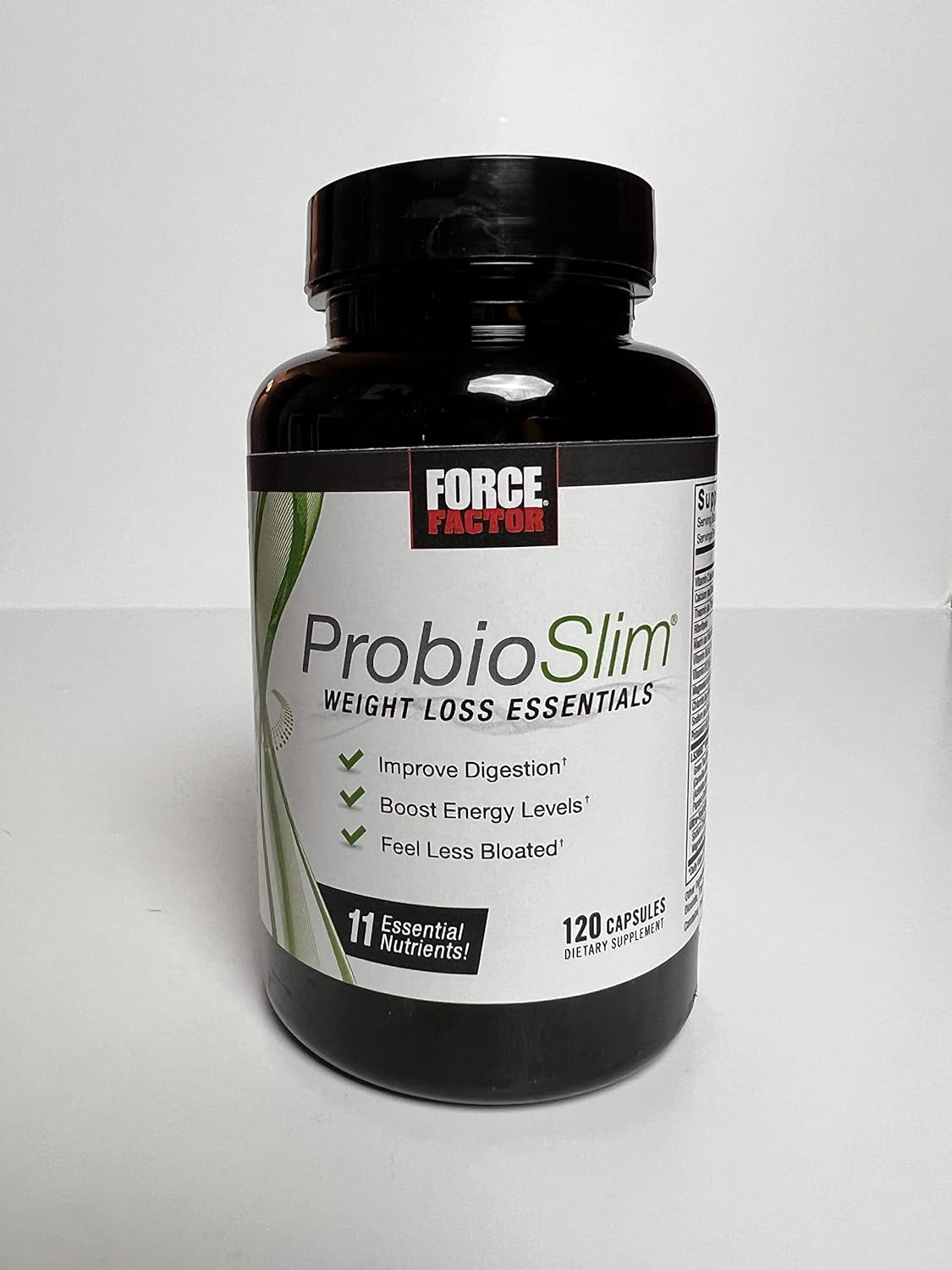 FORCE FACTOR ProbioSlim Weight Loss Essentials Complete Daily Digestive Health and Weight Loss Probiotic Supplement for Women and Men with Electrolytes and Green Tea Extract, 120 Capsules