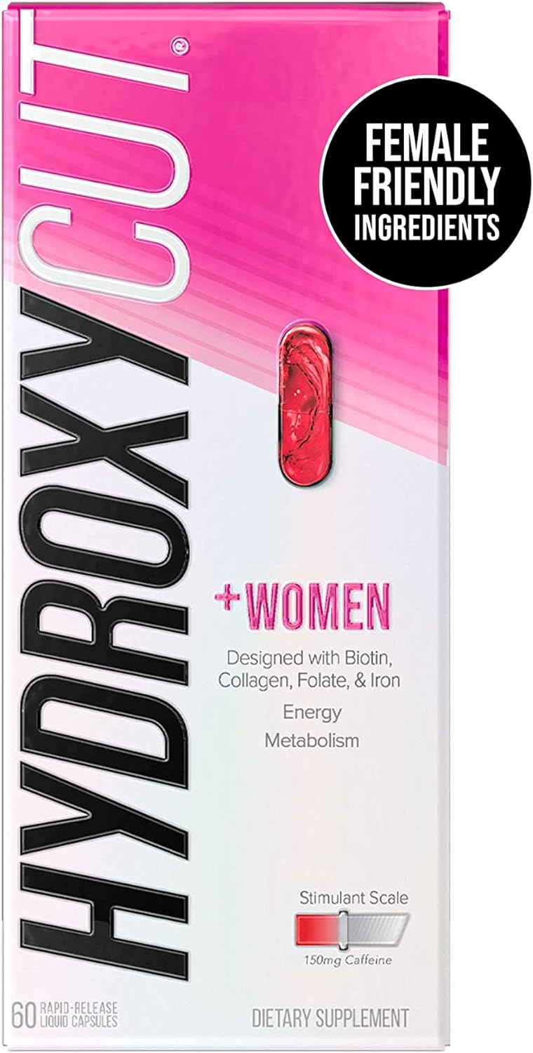 Hydroxycut + Women Pills with Biotin  Collagen | Hair Nails and Skin Vitamins | Iron Supplement | Energy Pills, 60 Count (1 Pack)