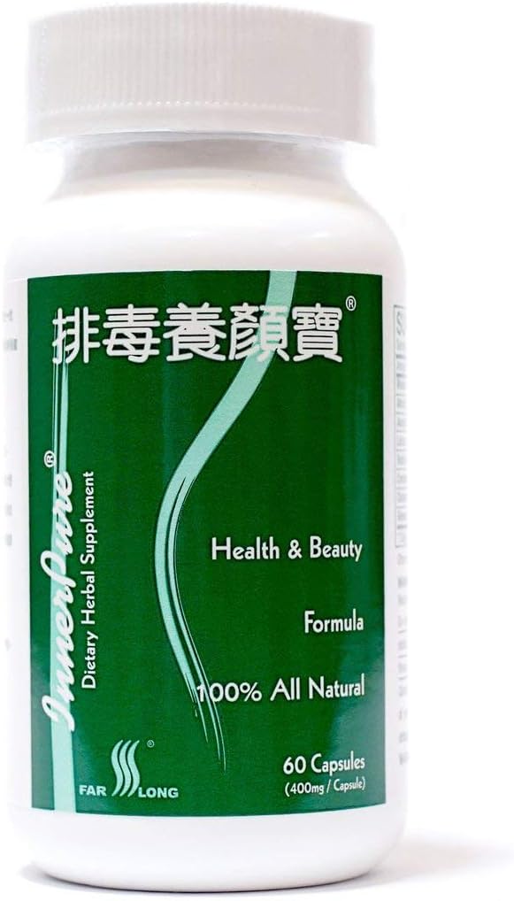 InnerPure ® with 6 Herbs: Detox Cleanse, Weight Loss, Diet Program, Digestive Health, Skin Health, Promote Regular Bowel, All Natural, Dietary Herbal Supplement for Women, 排毒养颜胶囊,60 Capsules