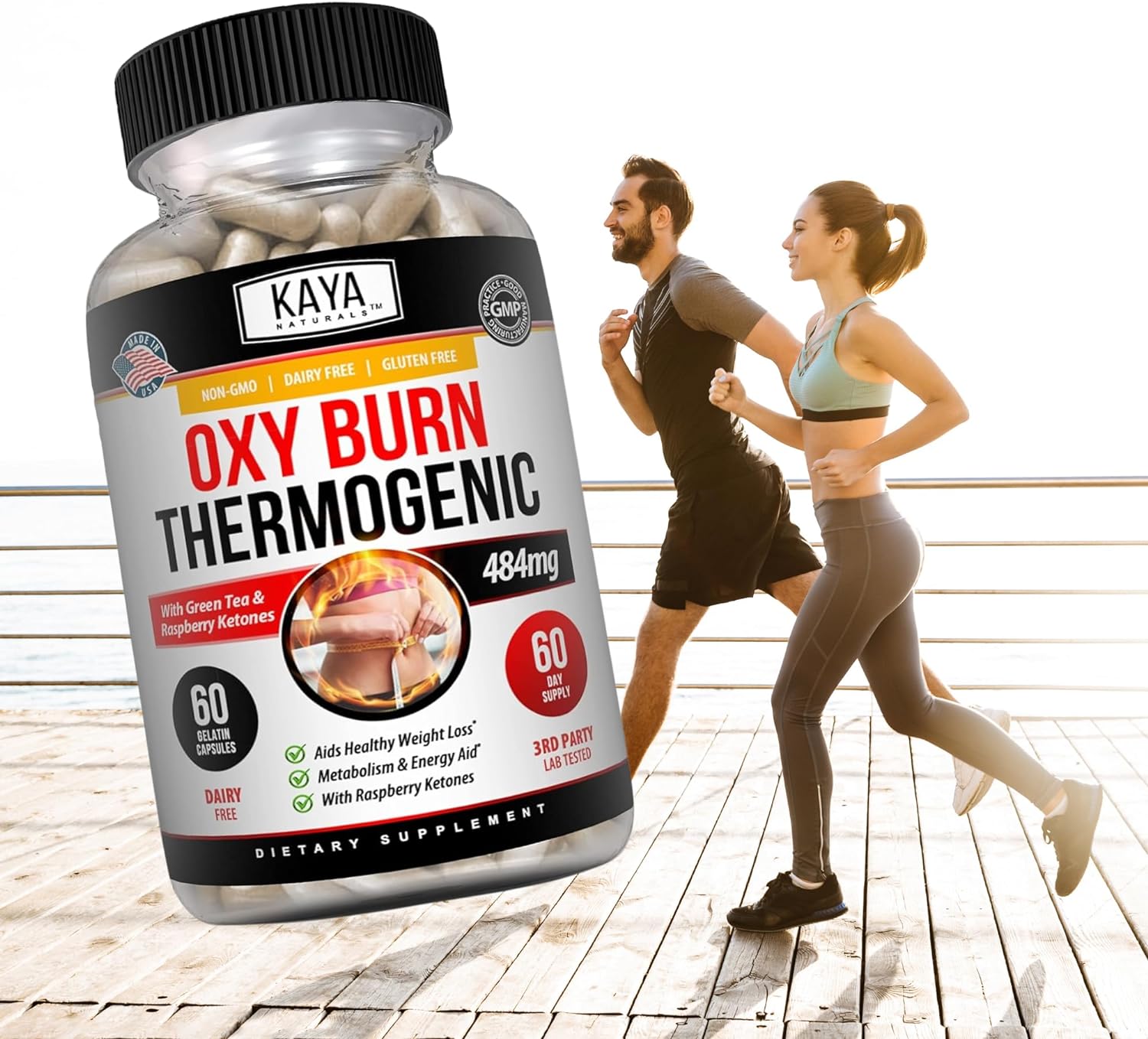 Kaya Naturals Oxy Burn - Weight Loss Pills for Women  Men - Appetite Suppressant Supplement - Supreme Fat Burner - Powerful Thermogenic Diet Pills - Natural Energy Boost - 60 Count