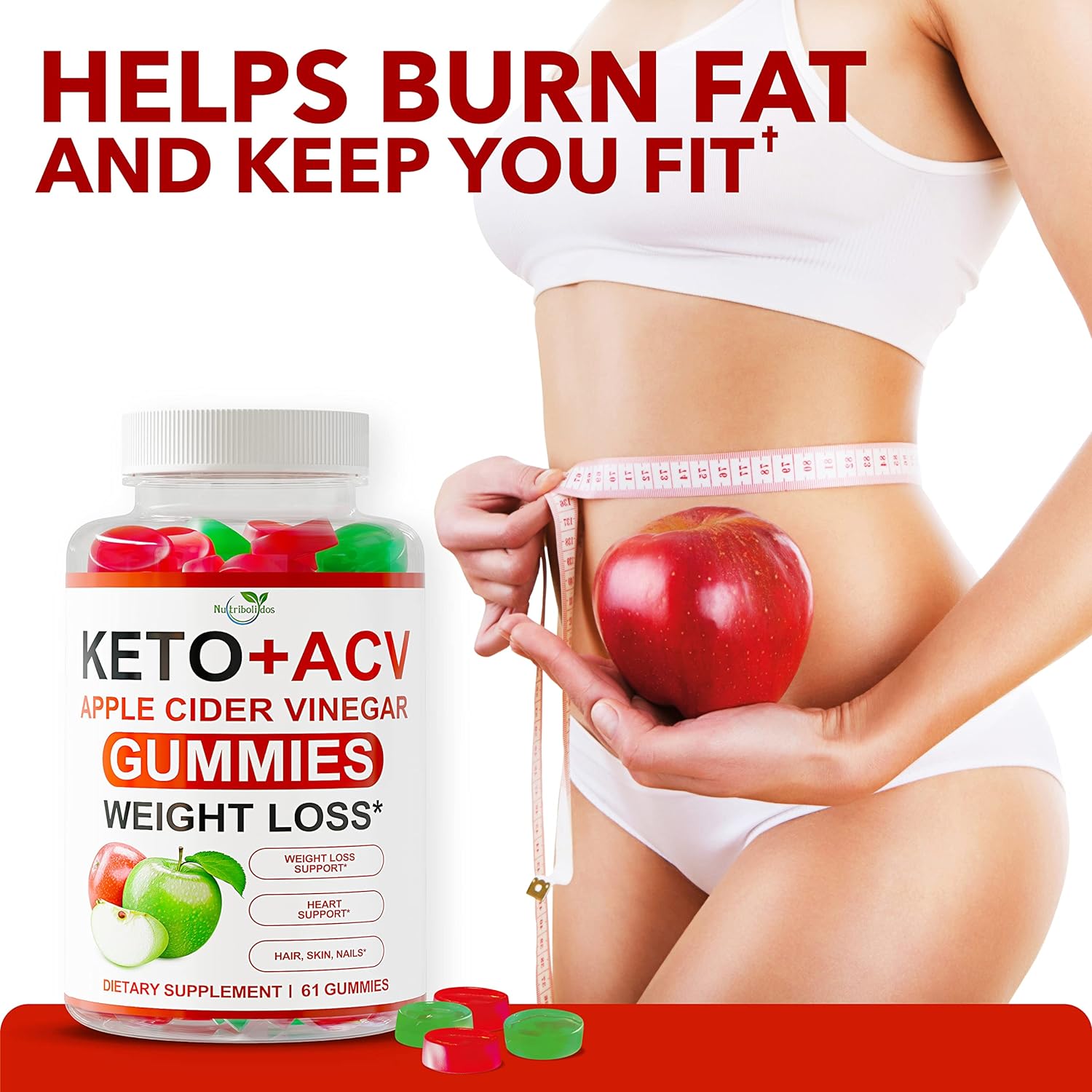 Keto ACV Gummies Advanced Weight Loss - ACV Keto Gummies for Weight Loss - Keto Gummy Supplement for Women and Men - Apple Cider Vinegar for Cleanse - Detox - Digestion - Made in USA