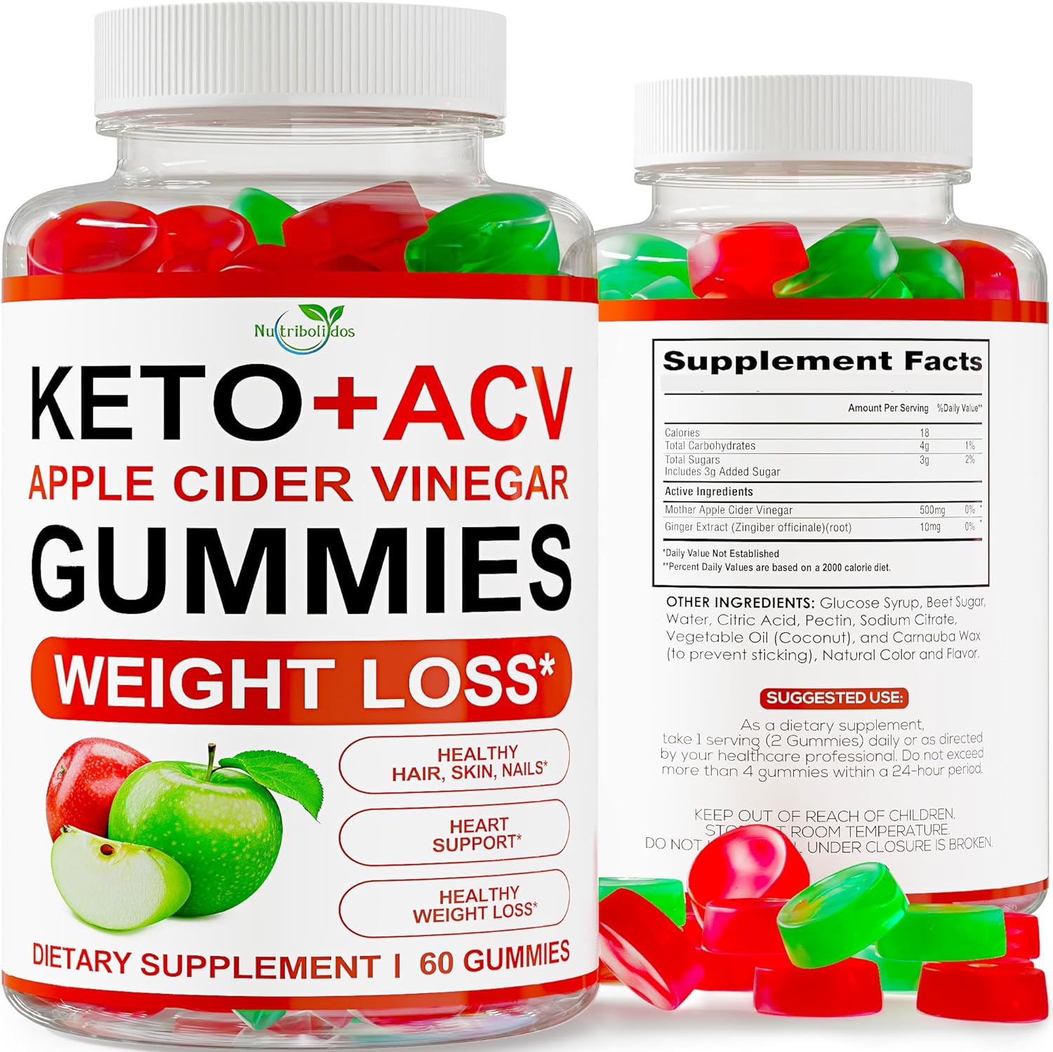 Keto ACV Gummies Advanced Weight Loss - ACV Keto Gummies for Weight Loss - Keto Gummy Supplement for Women and Men - Cleanse - Detox - Apple Cider Vinegar for - Made in USA - McIntosh Flavor